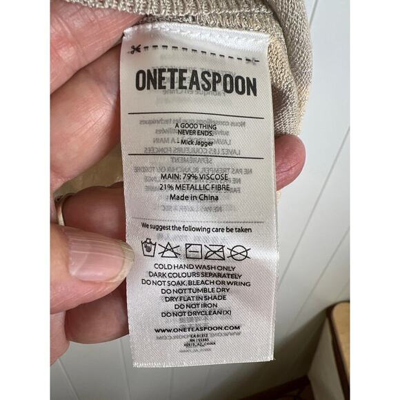 Free People x One Teaspoon New Mexico Knit Sweater Gold/Silver NWT - Picture 10 of 11